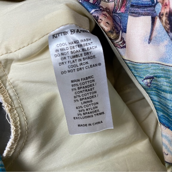 KITTEN D'AMOUR 'By The Seaside' Print Retro Wiggle Dress & Jacket Set Size 10 12 - Picture 14 of 16